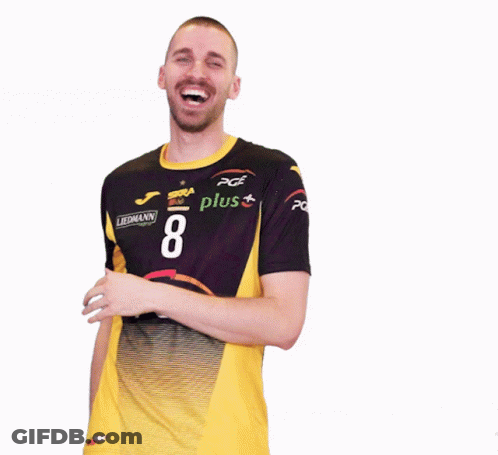 Man In Yellow And Black PGE Shirt GIF
