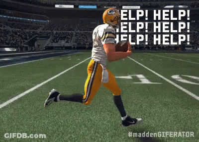 Man In Yellow And Black Shirt Arms In Air GIF