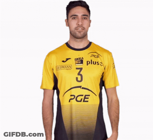 Man In Yellow And Black Shirt Number 3 GIF