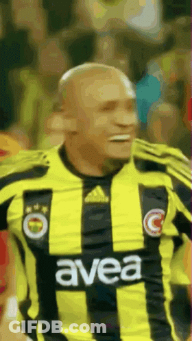 Man In Yellow And Black Striped Shirt Saying Avea GIF