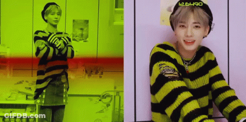 Man In Yellow And Black Striped Sweater GIF