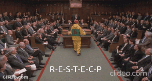 Man In Yellow And Green Jacket With RESECP GIF