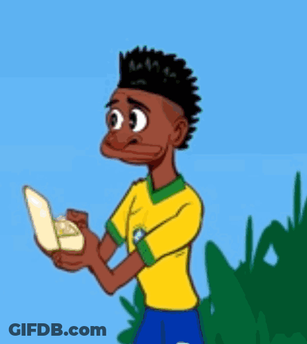 Man In Yellow And Green Shirt Holding Banana GIF