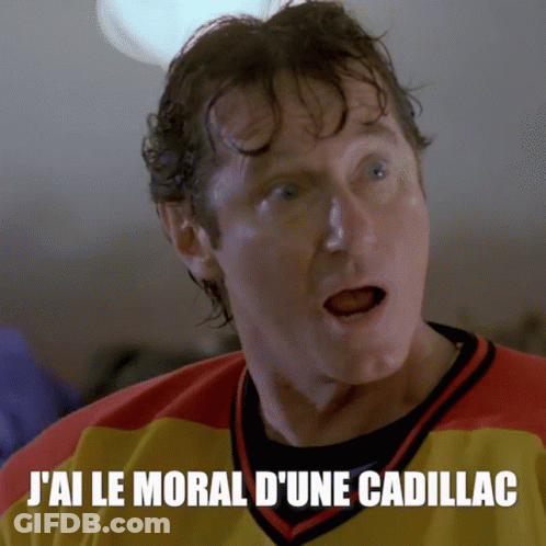 Man In Yellow And Red Jersey J'ai Le Moral D'une Cadillac GIF