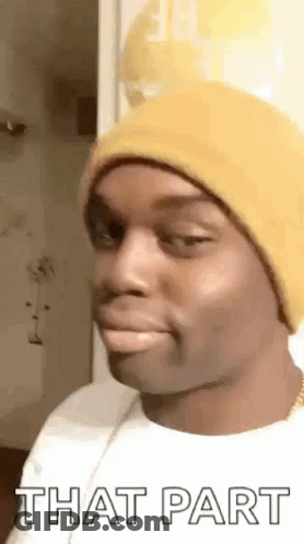 Man In Yellow Beanie Making Funny Face GIF