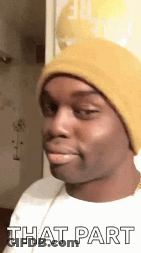 Man In Yellow Beanie Making Funny Face GIF