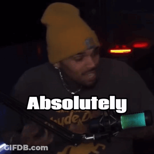 Man In Yellow Beanie Saying Absolutely Not GIF