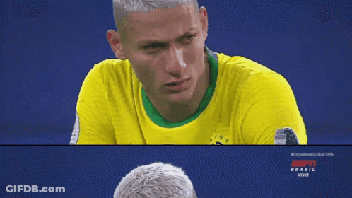 Man In Yellow Brasil Shirt GIF