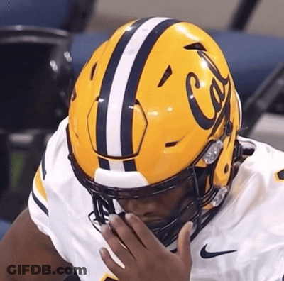 Man In Yellow Cal Football Helmet GIF