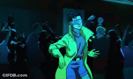 Man In Yellow Coat And Blue Shorts GIF