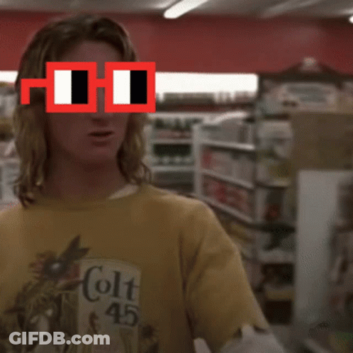 Man In Yellow Colt 45 Shirt Pointing GIF