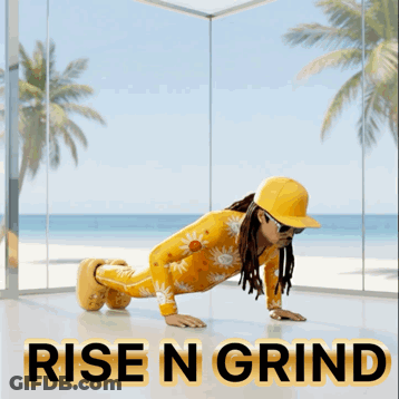 Man In Yellow Doing Push Ups Rise N Grind GIF