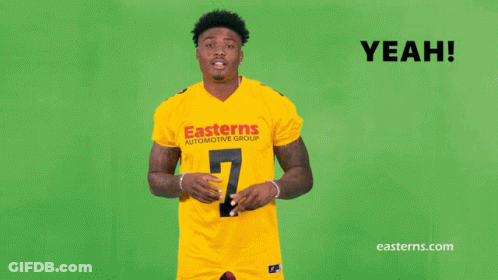 Man In Yellow Easterns Automotive Group Jersey GIF