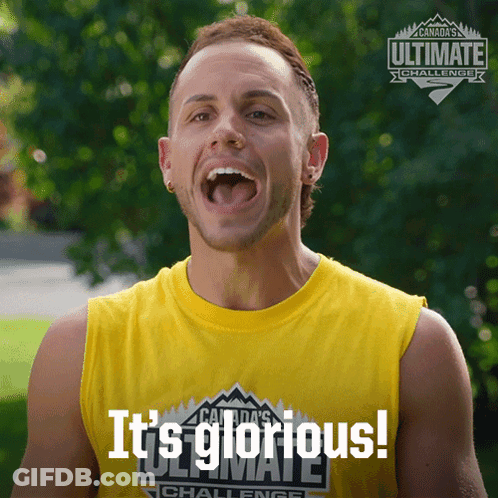 Man In Yellow Glorious Tank Top GIF