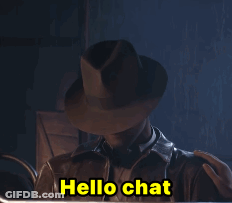 Man In Yellow Hat Saying Hello Chat GIF