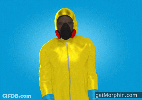 Man In Yellow Hazmat Suit Getmorphin.com GIF