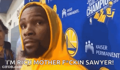 Man In Yellow Hoodie Saying Im Rich GIF