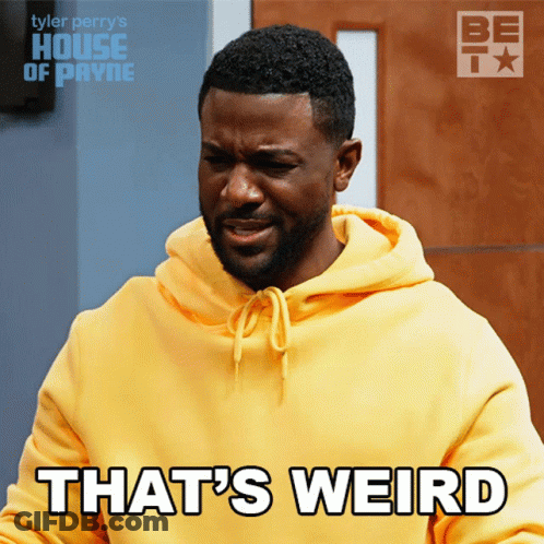Man In Yellow Hoodie That's Weird GIF