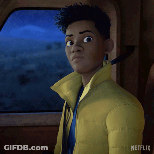 Man In Yellow Jacket In Car With Netflix GIF