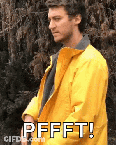 Man In Yellow Jacket Saying Pffft GIF