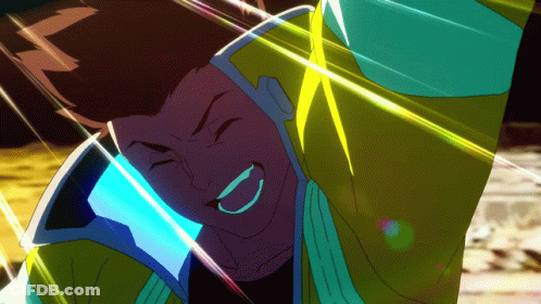 Man In Yellow Jacket Smiling Arms Up GIF