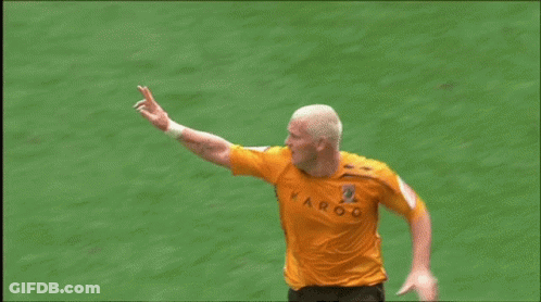 Man In Yellow Jersey With Aroo GIF