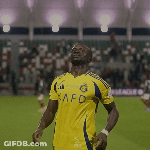 Man In Yellow KAFD Jersey On Field GIF