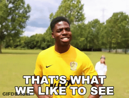Man In Yellow Nike Shirt Says That's What We Like To See GIF