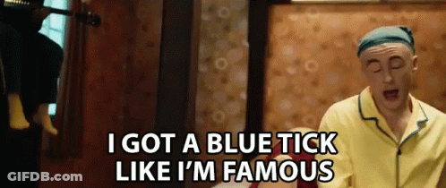 Man In Yellow Pajamas Saying I Got A Blue Tick Like I'm Famous GIF