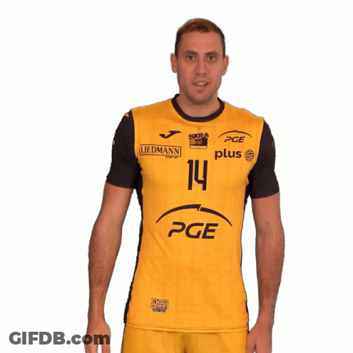 Man In Yellow PGE Jersey GIF