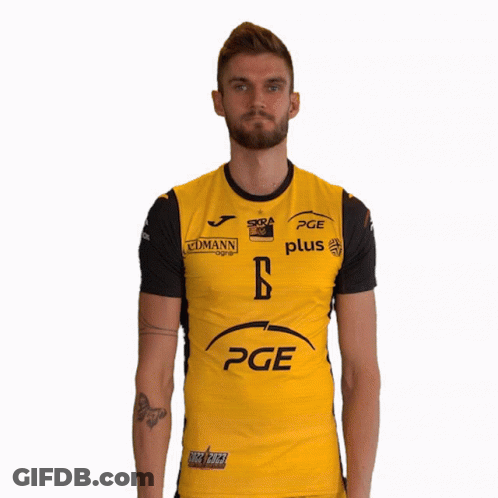 Man In Yellow PGE Plus Jersey GIF