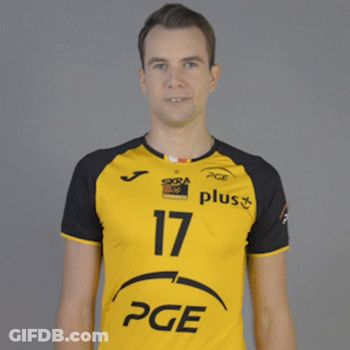 Man In Yellow PGE Shirt GIF