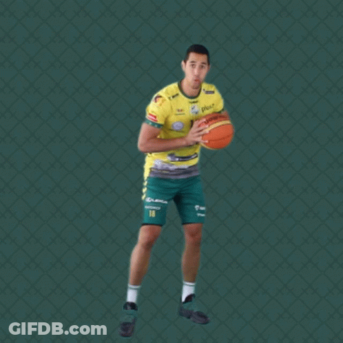 Man In Yellow Shirt And Green Shorts Number 18 GIF