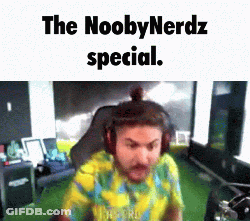 Man In Yellow Shirt And Headphones Nooby Nerdz Special GIF