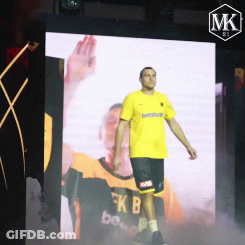Man In Yellow Shirt BetShop GIF