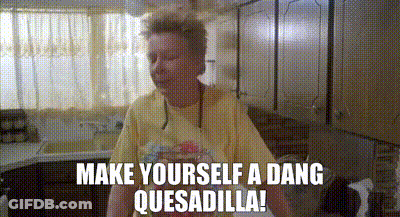 Man In Yellow Shirt Making Quesadilla GIF