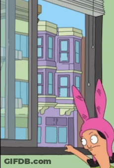 Man In Yellow Shirt Next To Green Dinosaur GIF