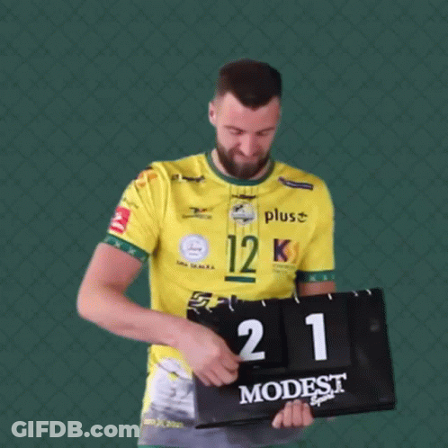 Man In Yellow Shirt Number 12 K GIF