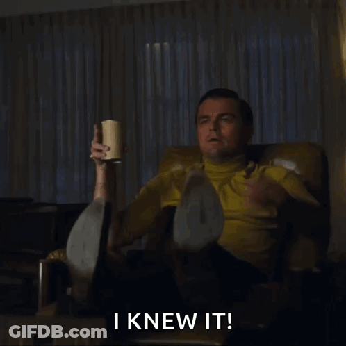 Man In Yellow Shirt Pointing Saying I Knew It GIF