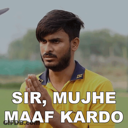Man In Yellow Shirt Praying Sir Mujh Maaf Kardo GIF