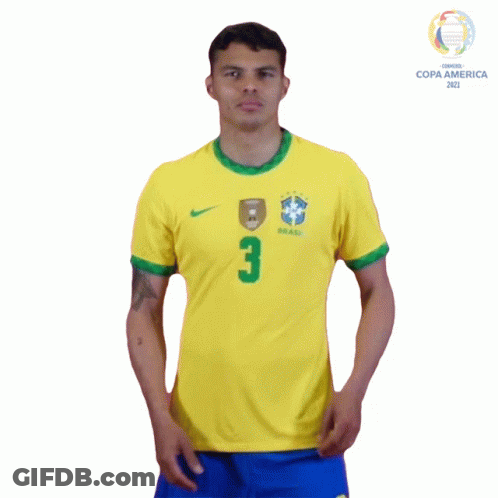 Man In Yellow Shirt Saying Brasil GIF