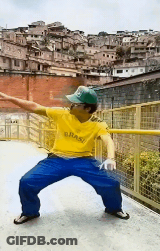 Man In Yellow Shirt Saying Brasil GIF