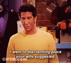 Man In Yellow Shirt Saying I Went To Tanning Place GIF