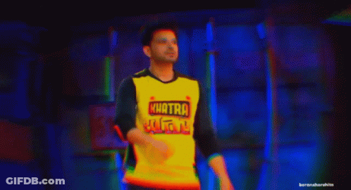 Man In Yellow Shirt Saying Khatra GIF
