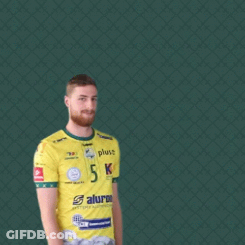 Man In Yellow Shirt Saying Plus GIF