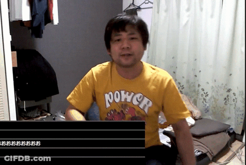Man In Yellow Shirt Saying Power GIF