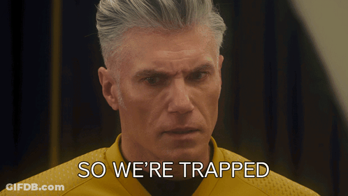 Man In Yellow Shirt Saying So We're Trapped GIF