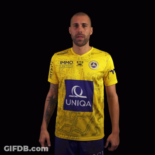 Man In Yellow Shirt Saying Uniqa GIF