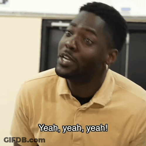 Man In Yellow Shirt Saying Yeah Yeah Yeah GIF