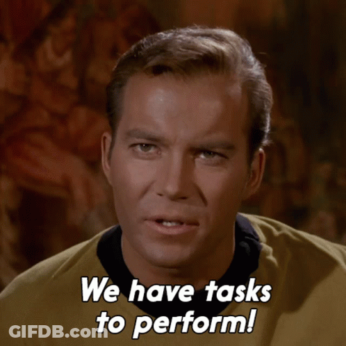 Man In Yellow Shirt Says We Have Tasks To Perform GIF